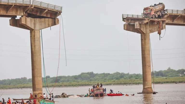 Bridge Collapse in Gujarat Claims Several Lives, Rescue Efforts Underway