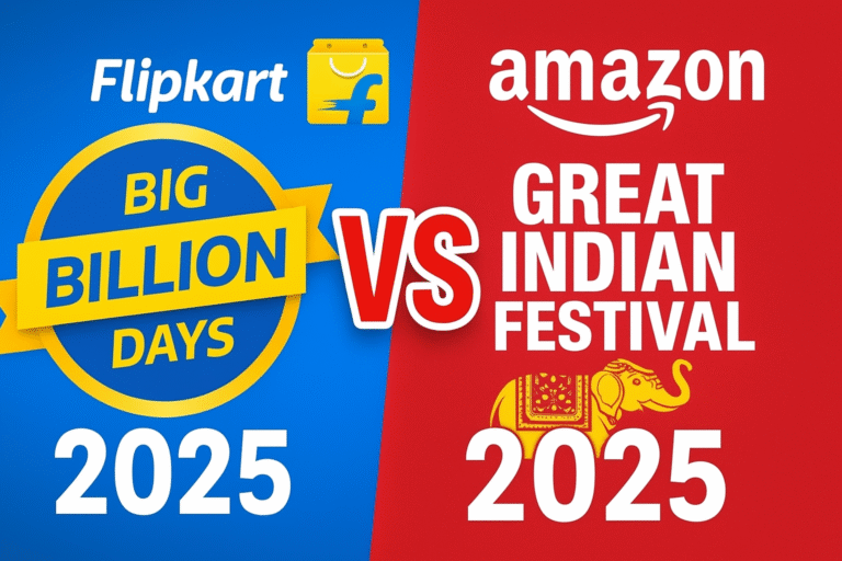 Flipkart Big Billion Days 2025 vs Amazon Great Indian Festival: Festive Sale War Set to Begin